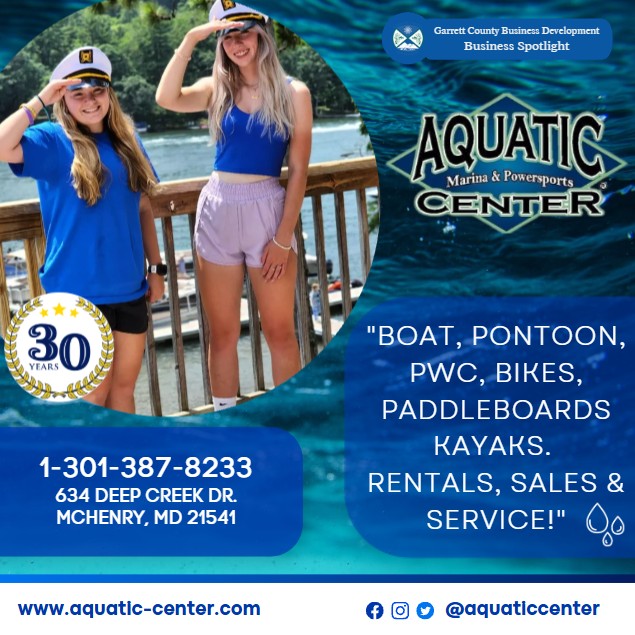 Todays Business Spotlight 🚤 is on the Aquatic Center! 
Visit them at www.aquatic-center.com or Aquatic Center
Follow us to see more daily Garrett County Business Spotlights!
If you are interested in having your business featured contact Connor Norman at cnorman@garrettcountymd.gov. #garrettcountymd #businessdevelopment